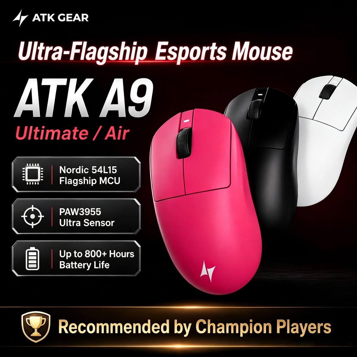 Wireless Gaming Mouse - ATK 게이밍 마우스 DragonFly A9 Ultimate