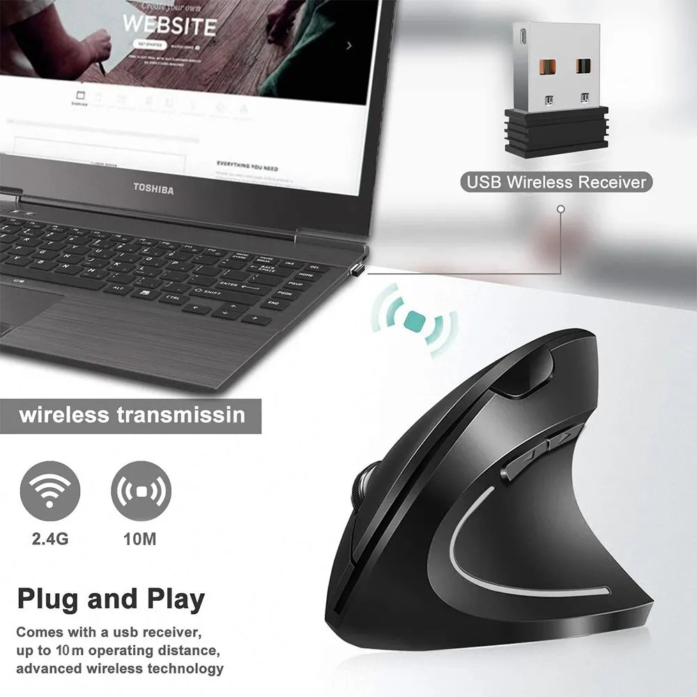 인체 공학적 무선 건전지 마우스 2.4G 오른손 마우스 - Pc Gaming Xiaomi 리뷰 및 가격