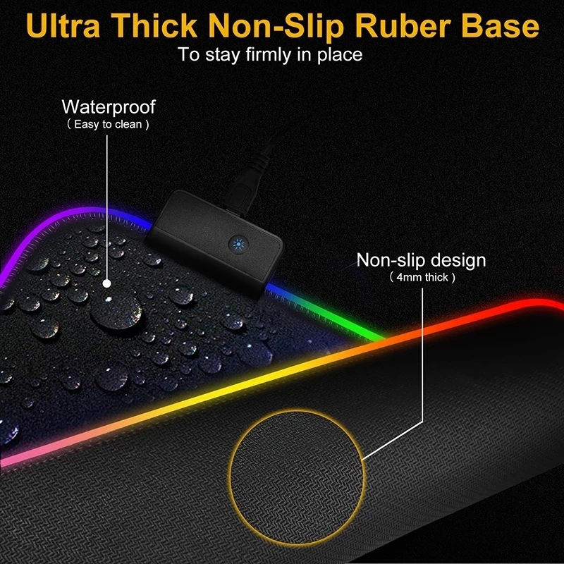 LED 라이트 마우스 패드 RGB 키보드 커버 데스크  - Rgb Keyboard Wrist Rest 리뷰 및 가격